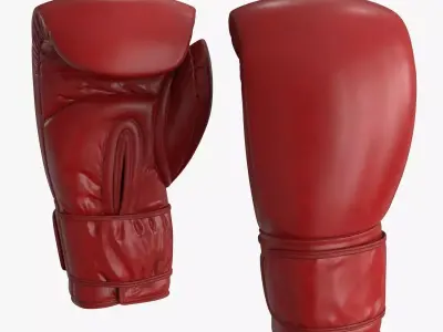 Boxing Glove Red Low-poly 3D model
