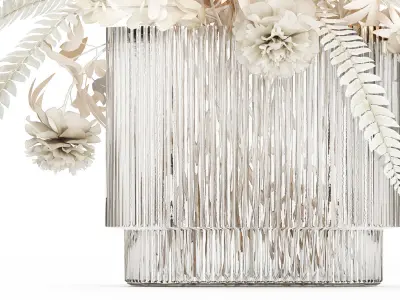 Bouquet Of Dried Flowers  Hydrangea Pampas Vase 491 3D model