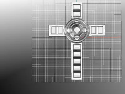 Diamond Cross Square N Round Turbine  3D print model