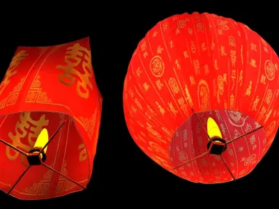 Chinese sky lantern 3D model order