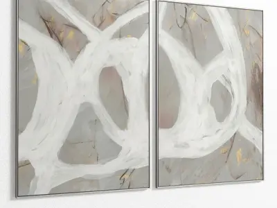 Plaster Two Photo Frame 87 Low-poly 3D model