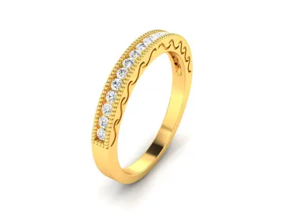 Band 3dm Render Details elegant gold diamond ring 3D print model