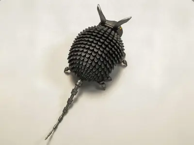 Tatoo armadillo made out of metal 3D model