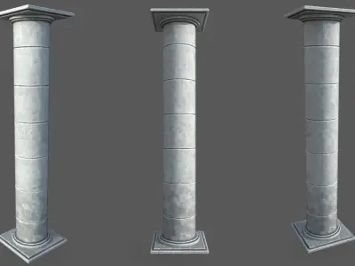 2 Roman Columns Low-poly 3D model