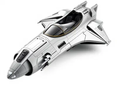 Futuristic Spaceship Model Pack Low-poly 3D model
