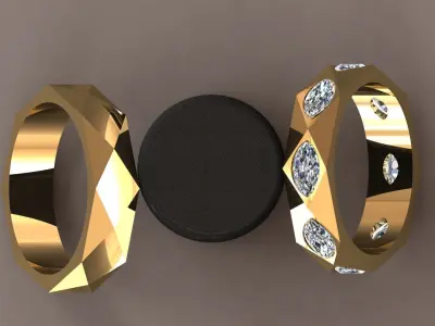 Facet ring 1 3D print model