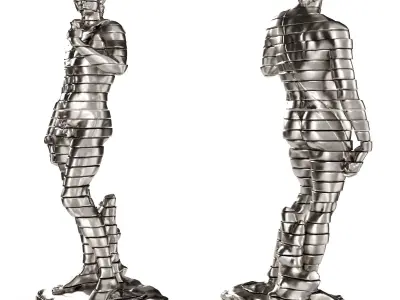 David tall Sculpture Michelangelo sliced 3D model