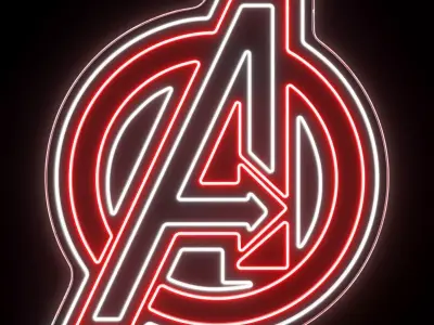 Avengers Neon Sign 3D model