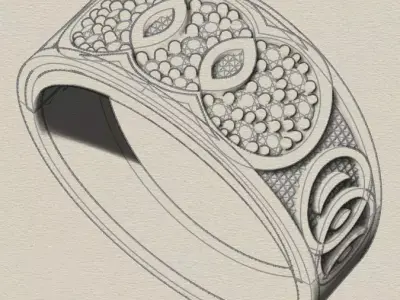 free jewelry ring  Free 3D print model