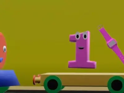 Letters train with numbers 3D model