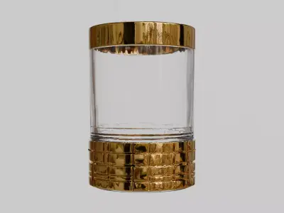Luxury Glass with Gold Accents 3D model