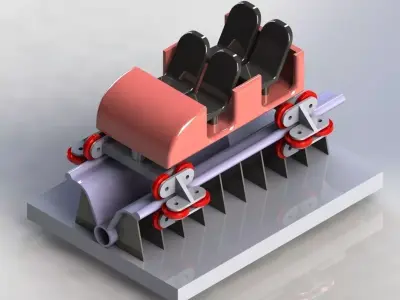 Roller coastor car Free 3D model