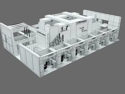 Booth Exhibition Stand a583B 3D model