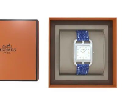 Hermes Cape Cod Watch and Box Low-poly 3D model