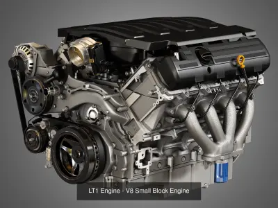 LSA - LT1 - V8 Engines  2 in 1 3D Model Collection