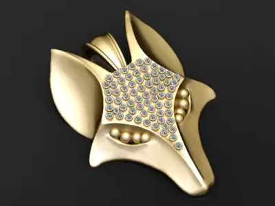 Introducing the Diamond Fox Head Pendant   3D print model