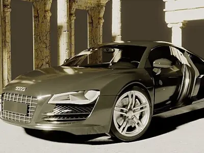 audi r8 modeling Low-poly 3D model
