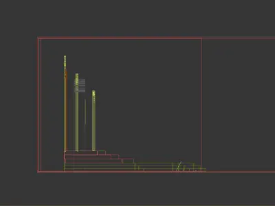 Abstract stage backdrop design V2 3D model