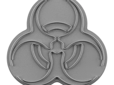 Biohazard Neon Sign 3D model