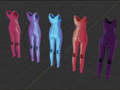 Overalls Anime  - Game Ready 3D model - UE4 -UE5 - in Blender  Low-poly 3D model