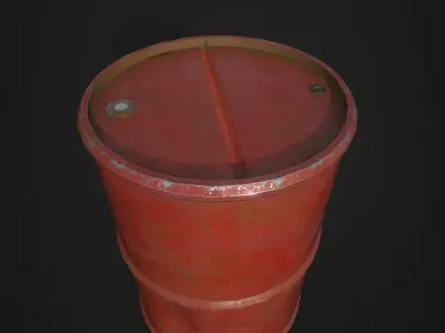 Realistic 3D Oil Barrel with PBR Textures Low-poly 3D model