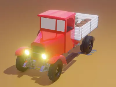 Farm Truck Low-poly 3D model
