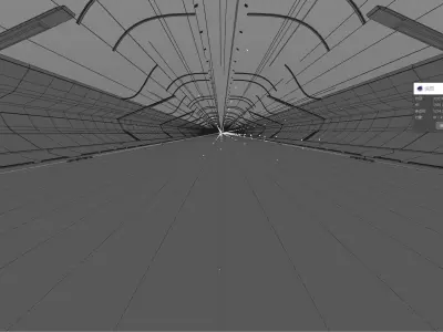 Light shuttle racing science fiction tunnel 3D model