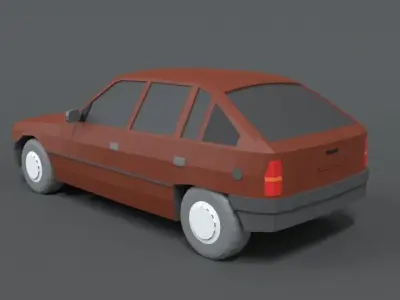 Low Poly Retro Cartoon Car Low-poly 3D model