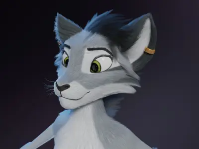 Darla Anthro Cat 3D model