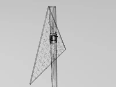 Tram crossing sign 3D model