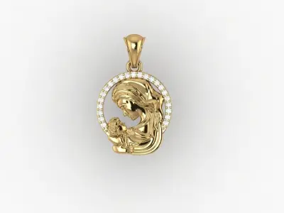 Pendant Mother with Child 3D print model