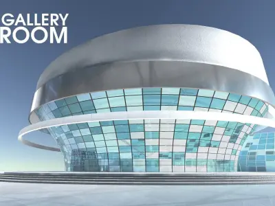 Picture gallery - showroom Low-poly 3D model