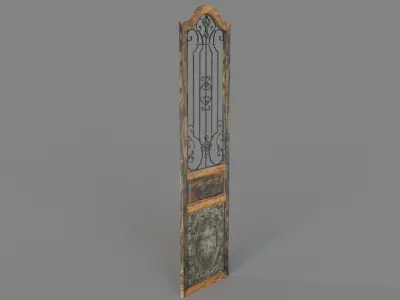 Deco 79 Rustic Arched Door-Inspired Wood And Metal Wall Decor 3D model