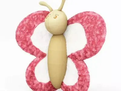 Plush Butterfly Toy 3D model