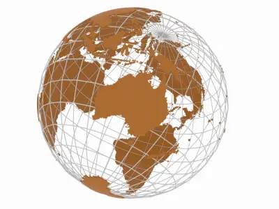 Globe News Skeleton Copper Color 3D model