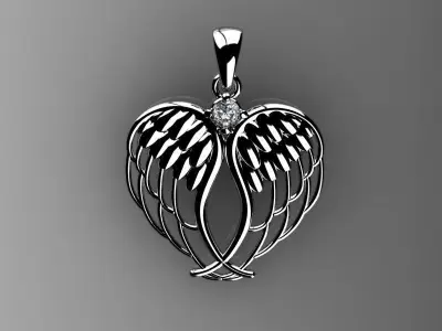 angel wings pendant 3D print model