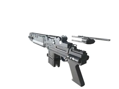 27-Assault-Rifle-MK14-gun model 3d game ready model Low-poly 3D model