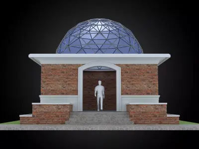  Dome 12x incl base structure with entry opening 3D model