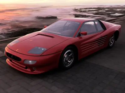 Ferrari 512 Low-poly 3D model