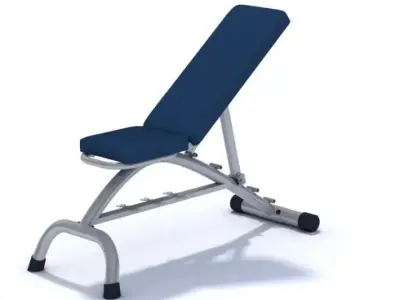 Blue Multi Position Gym Bench 3D model