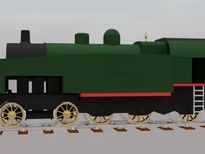The 221TQ steam locomotive 3D model