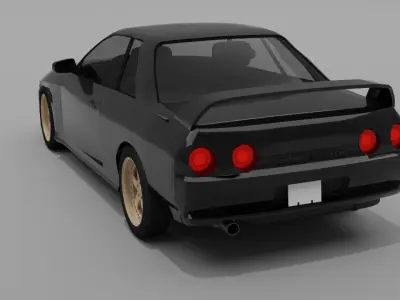 Nissan GTR 32 game ready  Low-poly 3D model