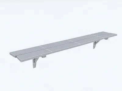 Old Wooden Shelf Low-poly 3D model