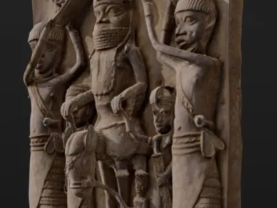 Ama Relief Plaque II Low-poly 3D model