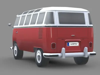 VW Transporter 1950 Low-poly 3D model