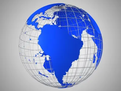World Blue Globe News Wire 3D model