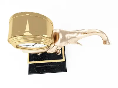 Golden Elephant Clock 3D model