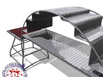 Lions circus metal podium 3D model