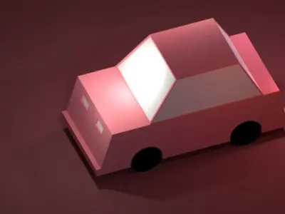 LowPoly Car origami 3D model