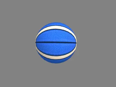 Cartoon basketball - blue Low-poly 3D model
